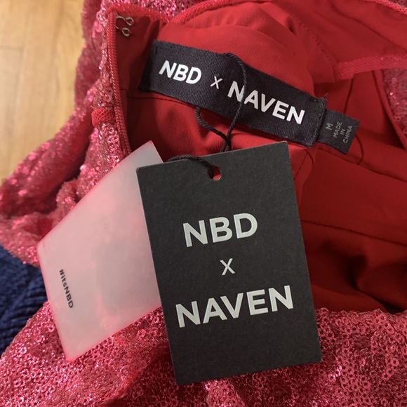 NWT NBD x NAVEN Sequin Pink Romper Size M - Picture 11 of 13